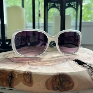 CLEO White Sunglasses with faint patterned snake skin arms, see note